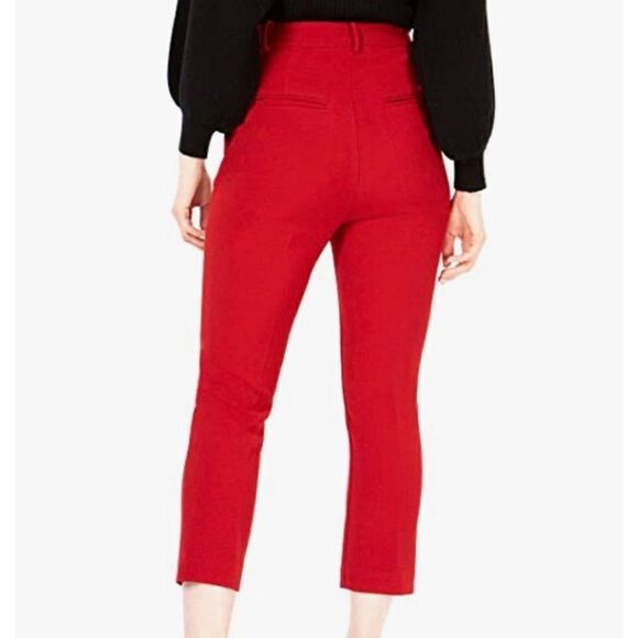 NWT Line + Dot Rosey Cropped Pants Red sz M - Picture 2 of 8